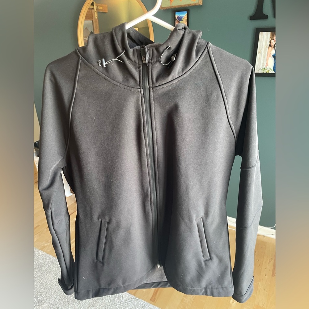 Black Fabletics Hooded Rain Jacket